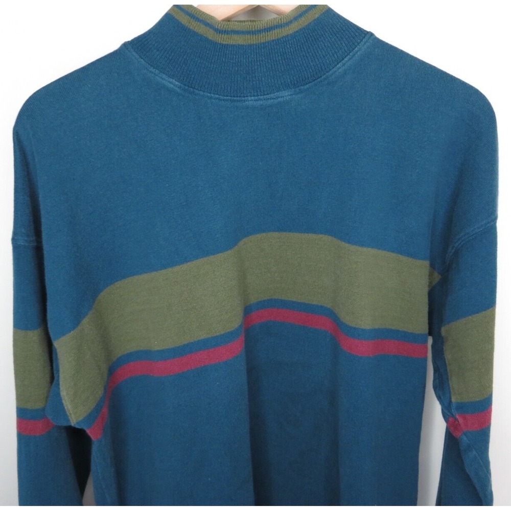 Vintage LL Bean Mens Striped Pullover Sweater Turtle Made In USA Sz XL Tall VTG